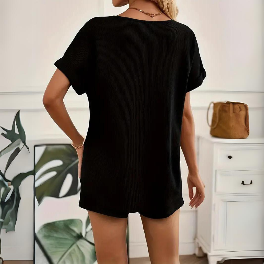 Victoria | Casual plain colors two-piece set