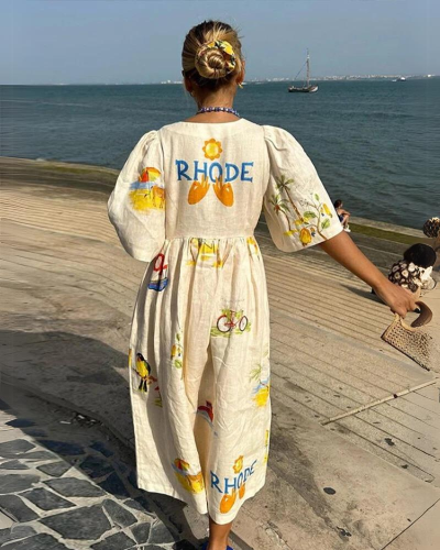 Vera | Elegant Oversized V-Neck Dress For Women In Beige