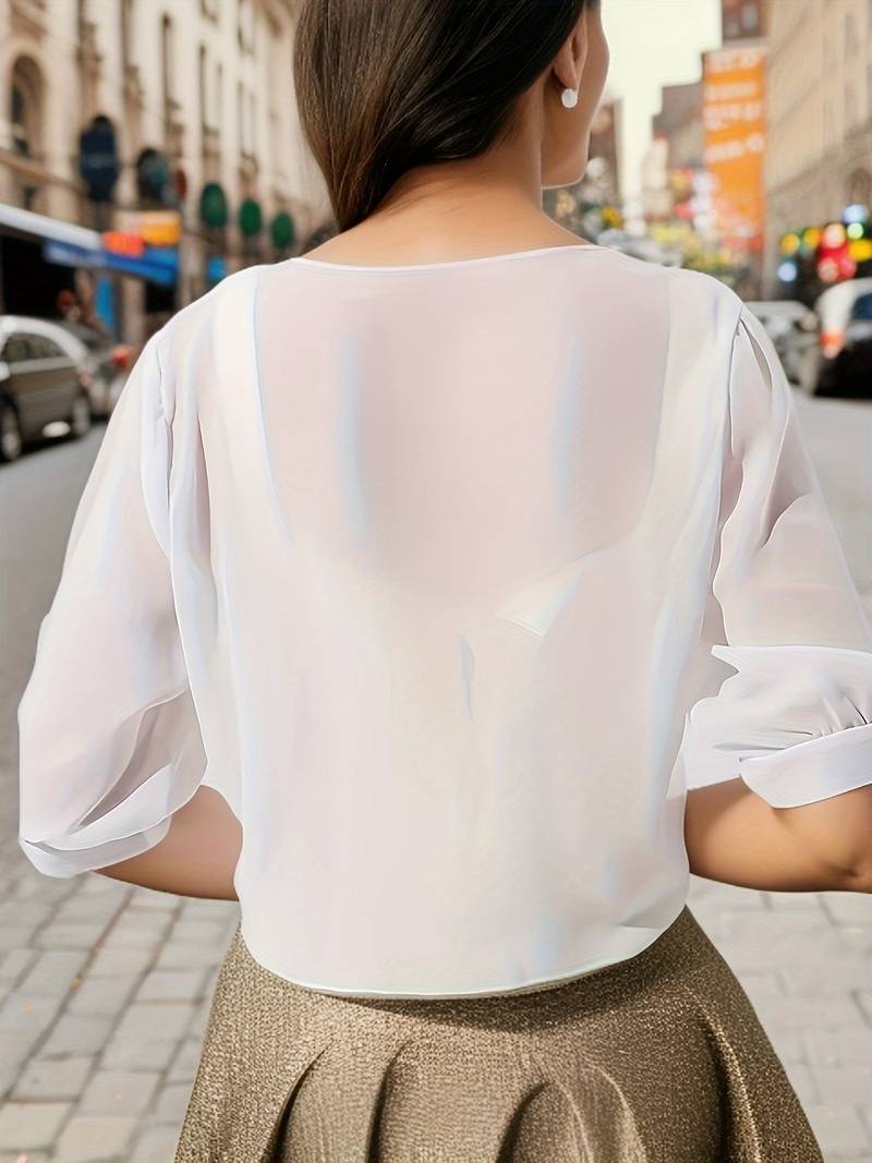 Tracey | Elegant Open Front Blouse For Women