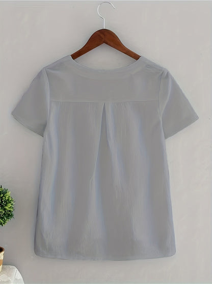 Acacia | Women'S White V-Neck Linen Blouse