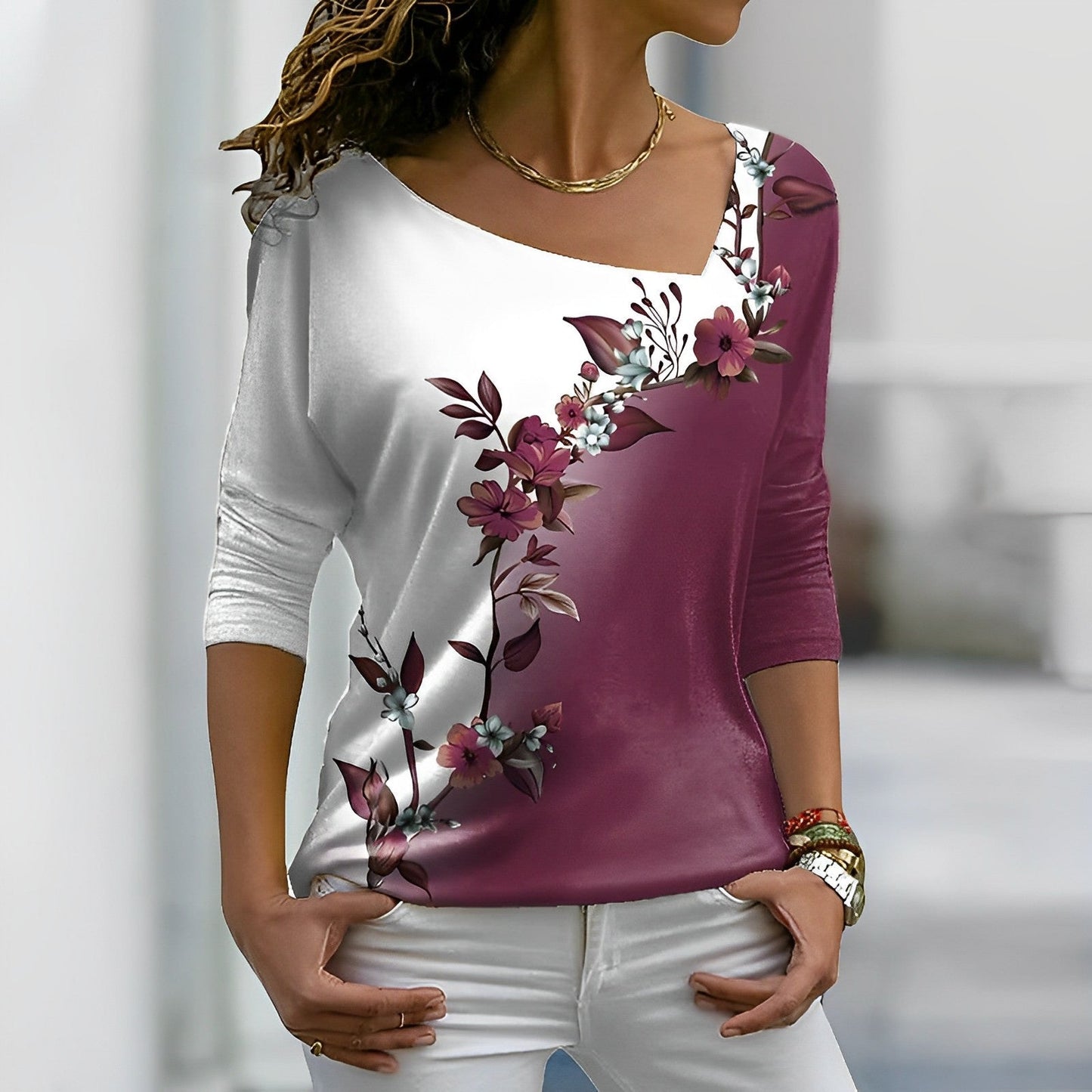 Tilly | Color Block Floral T-Shirt