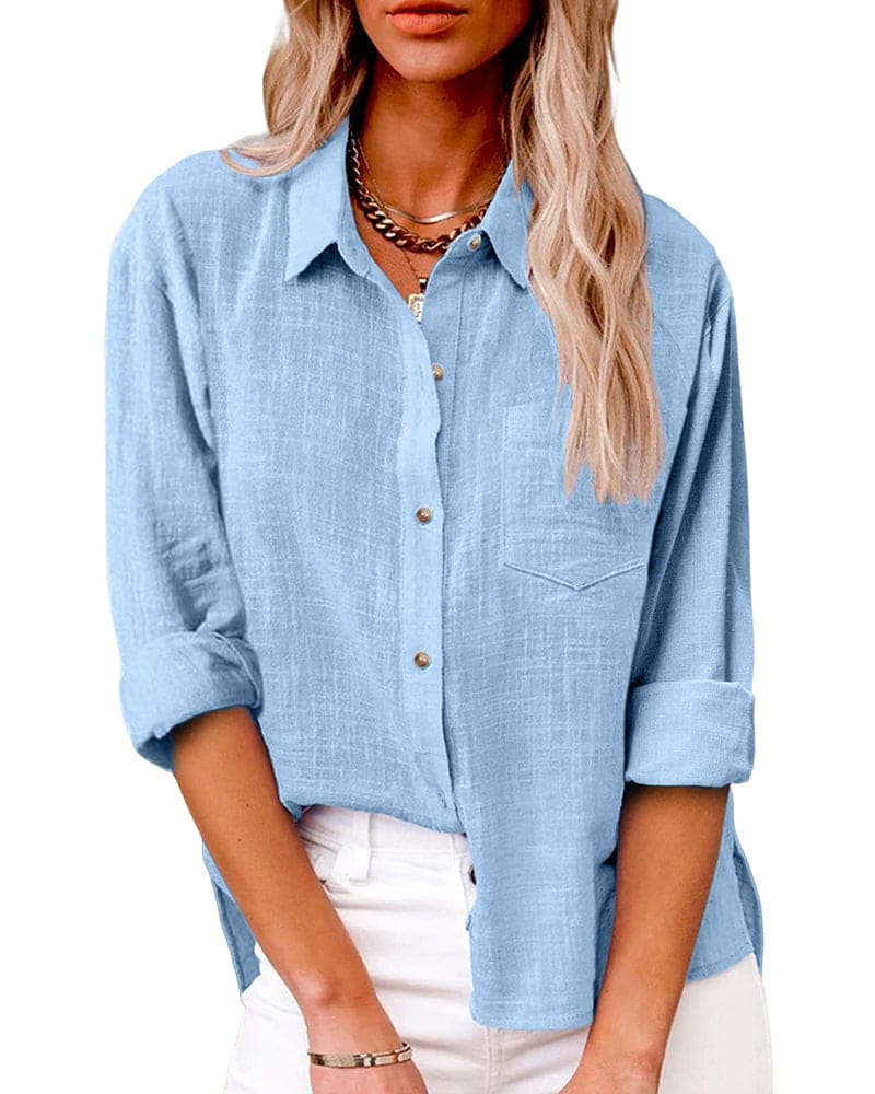 Wanda | Chic Long-Sleeved Button-Down Blouse