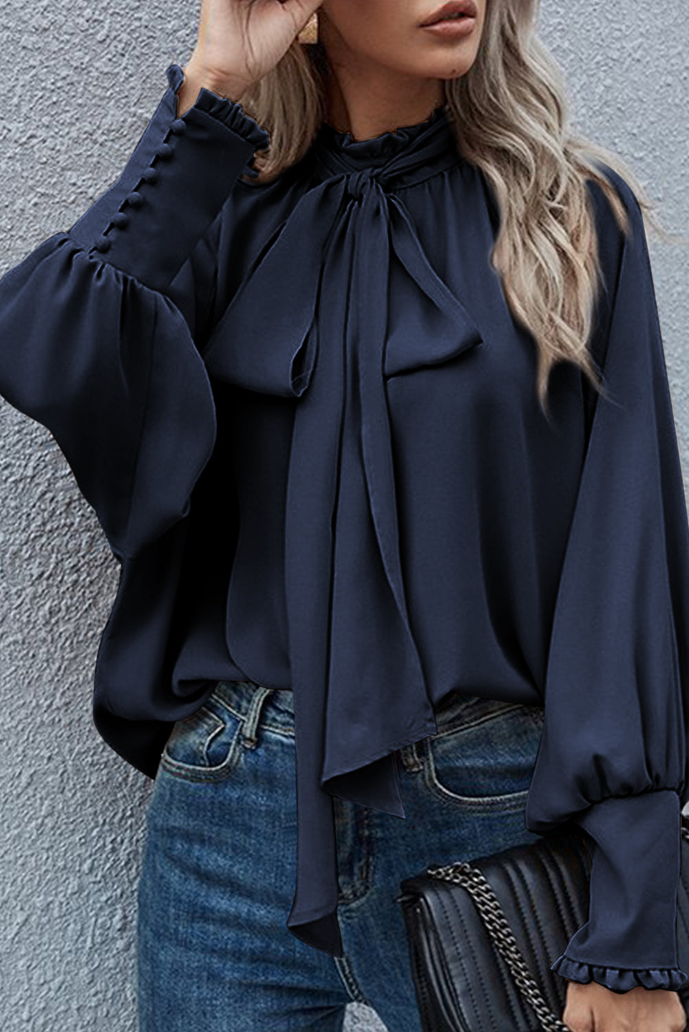 Trinity | Fringe Tie-Dye Blouse With Episcopal Sleeves