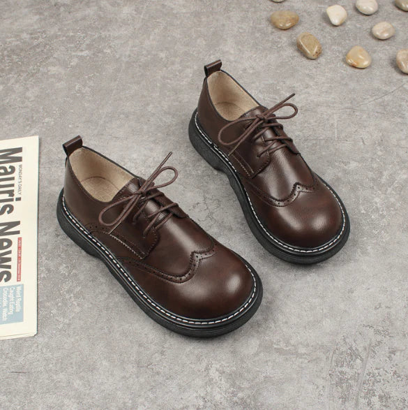 Xanthe | Wide Box Brogue Style Oxford Shoes