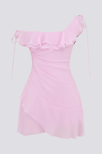 Vanesa | Off-Shoulder Ruffle Shirt Mini Dress