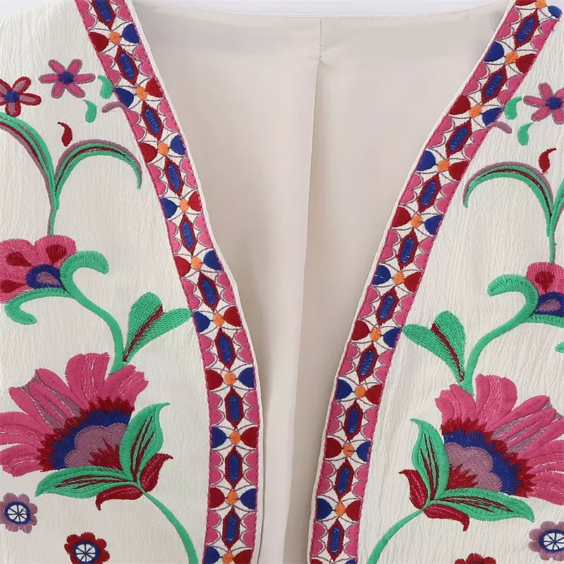 Una | Women's vest with flowers, elegant and comfortable