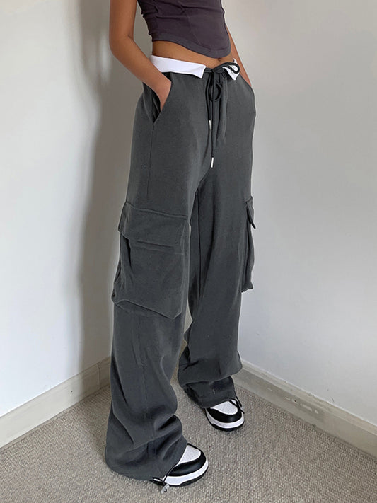 Vanesa | Comfortable Cargo Sweatpants With Contrast Waistband