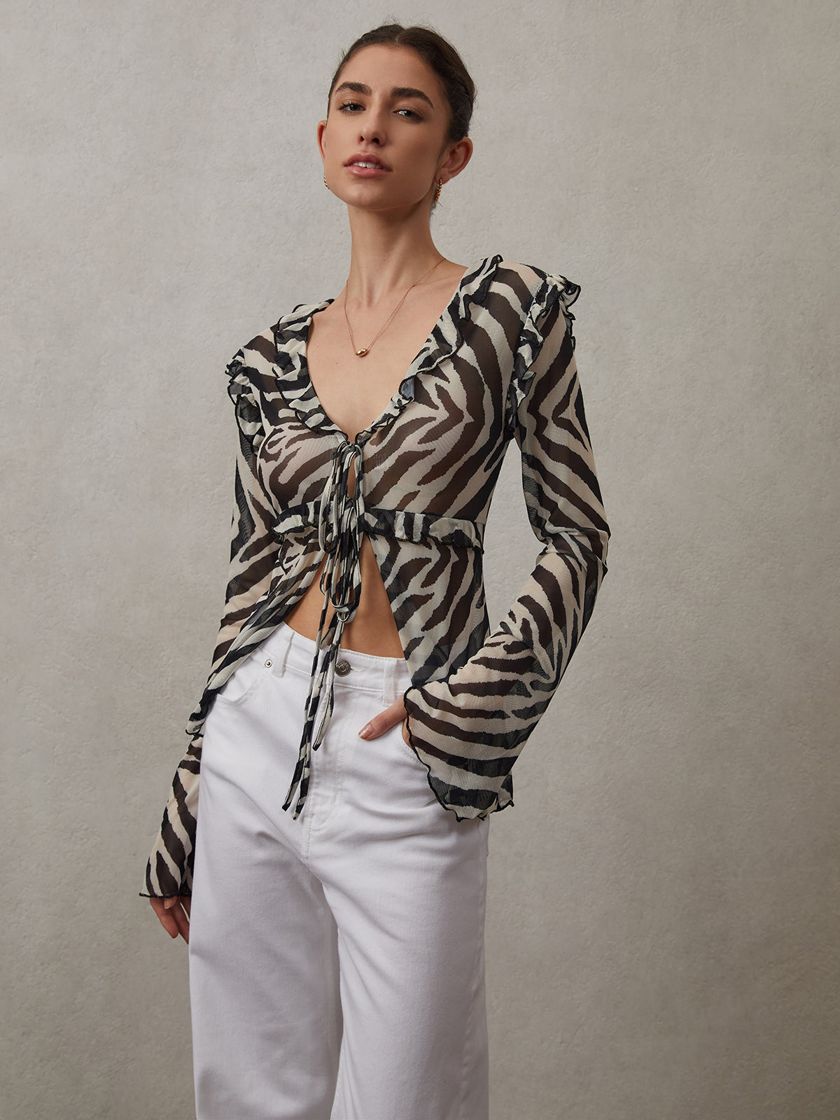 Willow | Ruffle Top With Knot Details