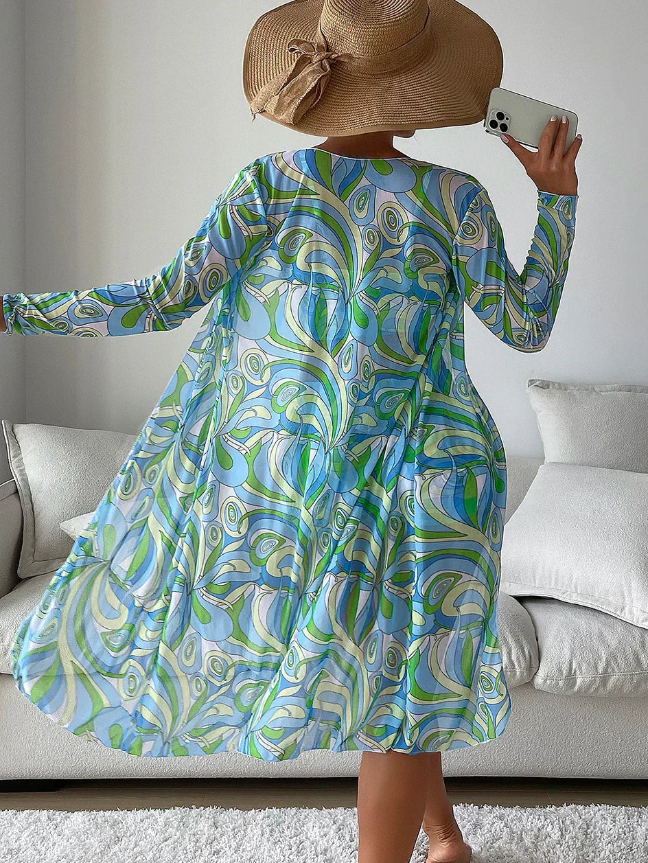 Thalia | High-Waisted Bikini Set With Cover-Up