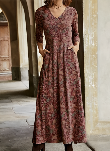 Theo | Long Dress With Vintage Pattern