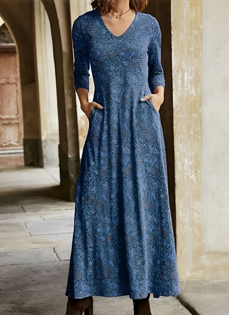 Theo | Long Dress With Vintage Pattern