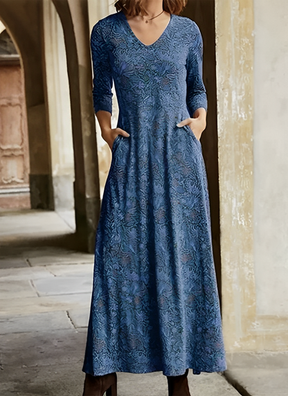 Theo | Long Dress With Vintage Pattern