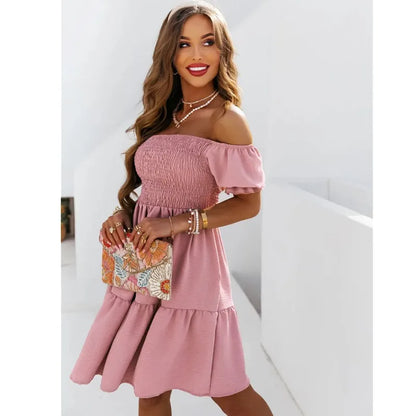 Vanessa | Fashionable Off-The-Shoulder Mini Dress For Trend-Conscious Women