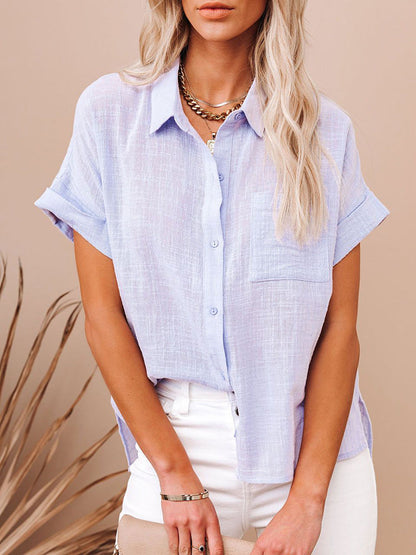 Tess | Wide-Cut Blouse Made Of Cotton And Linen