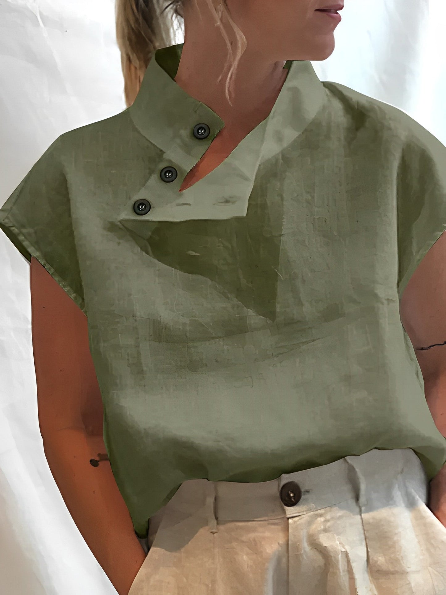 Vesper | Elegant Cotton And Linen Blouse