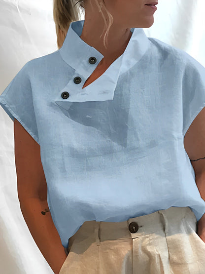 Vesper | Elegant Cotton And Linen Blouse