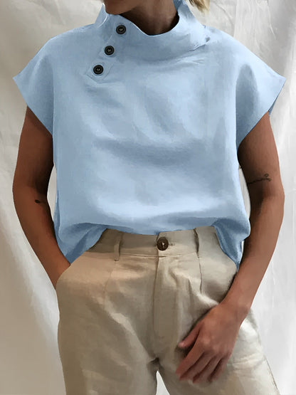 Vesper | Elegant Cotton And Linen Blouse