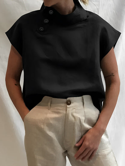 Vesper | Elegant Cotton And Linen Blouse