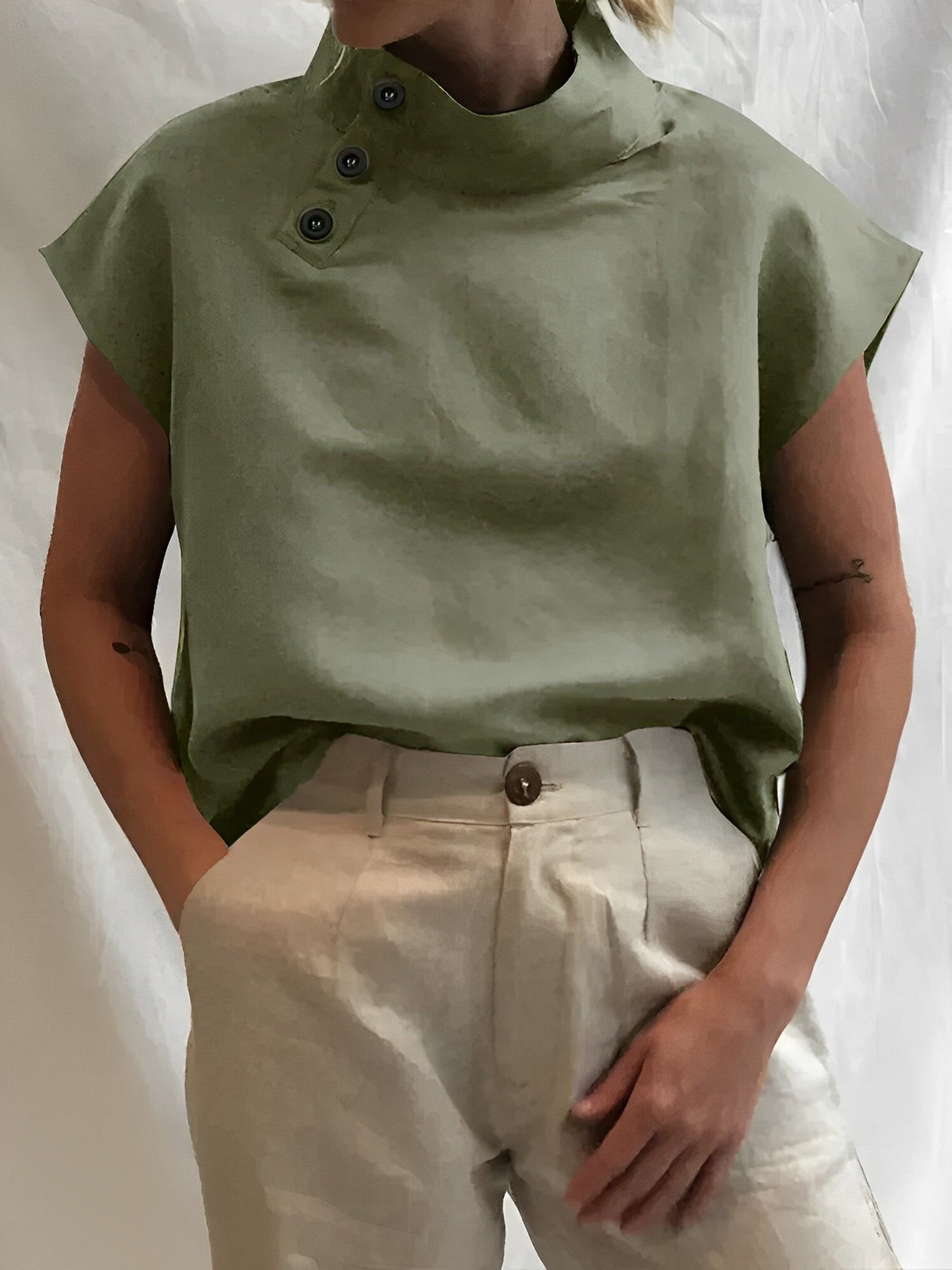 Vesper | Elegant Cotton And Linen Blouse