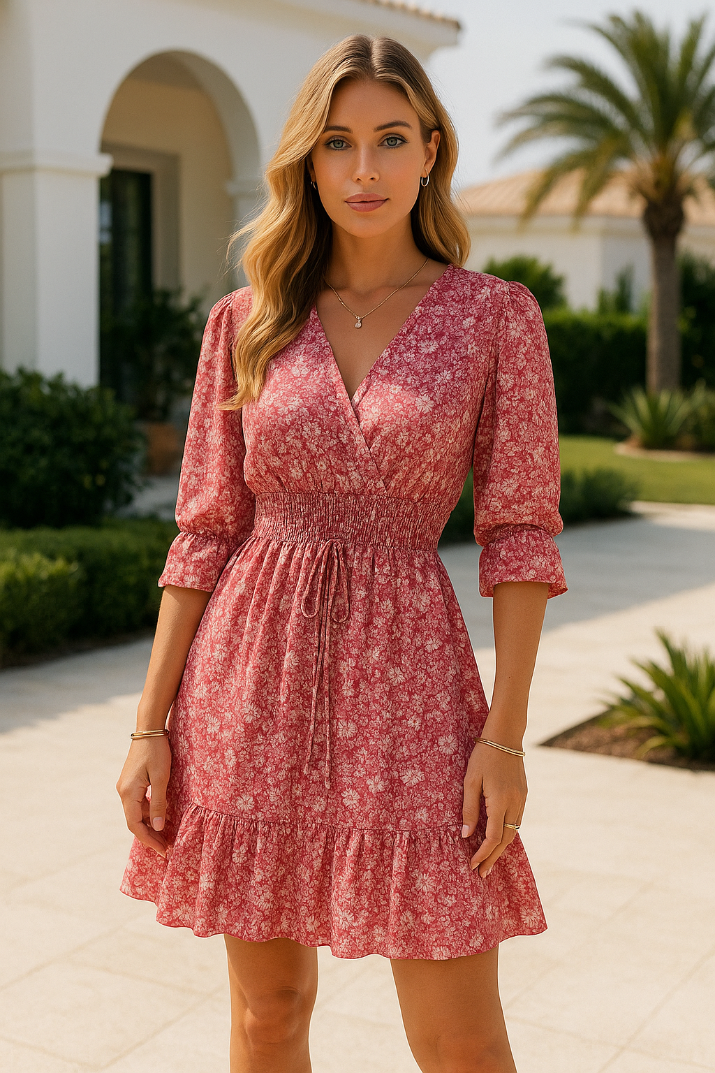 Veda | Women'S Casual Floral Mini Dress