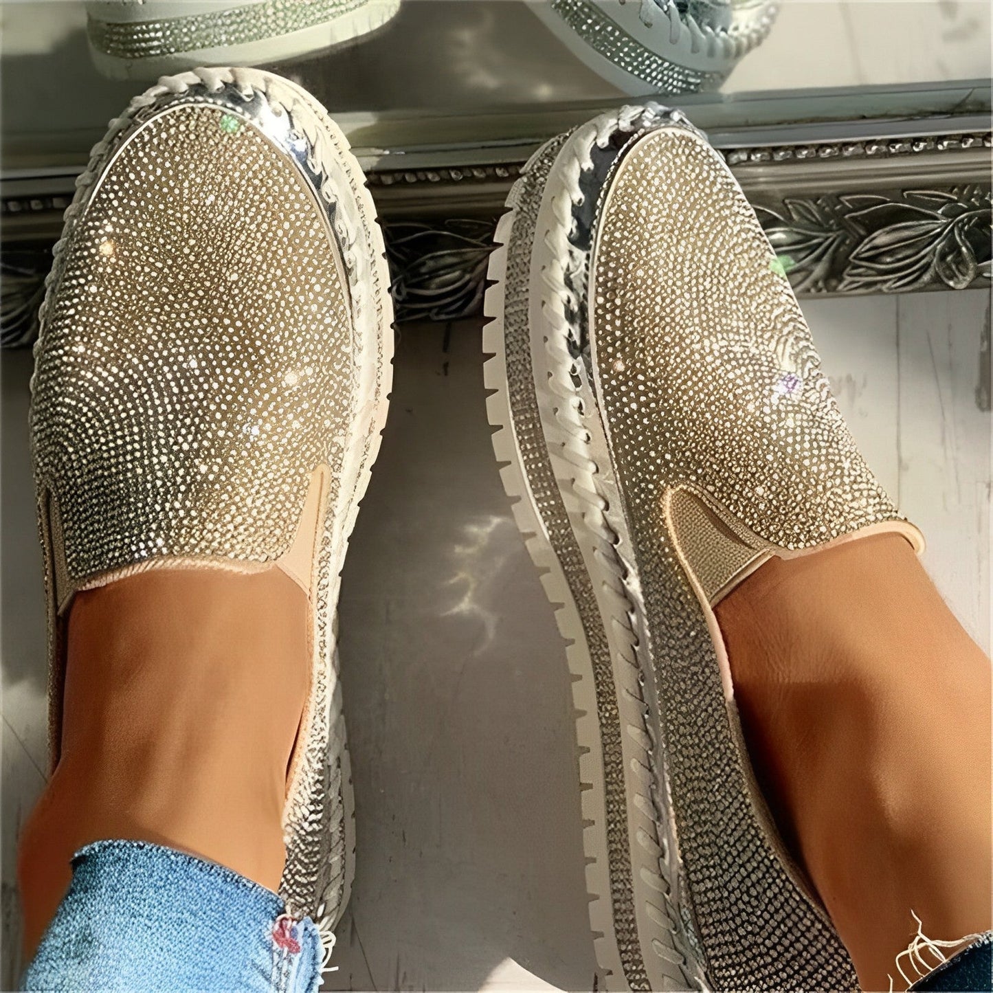 Tiffany | Stylish Glittery Party Loafers