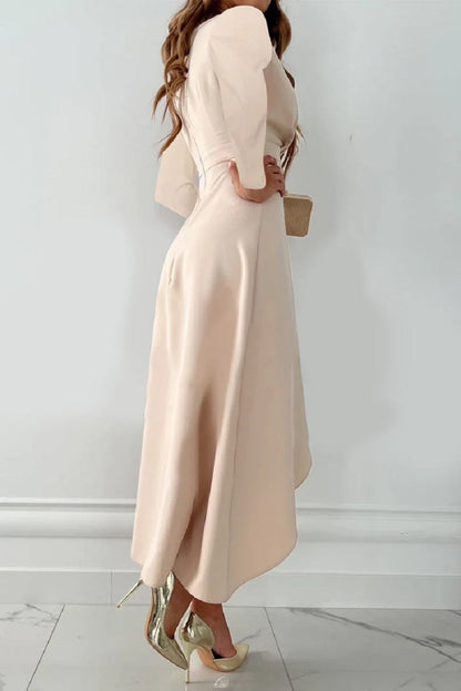 Xanthe | Elegant Pleated Plain Dress