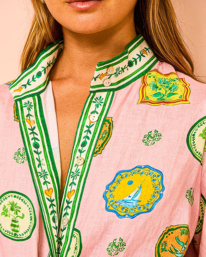 Abigail | Elegant women's midi dress with balloon sleeves, belt and pockets