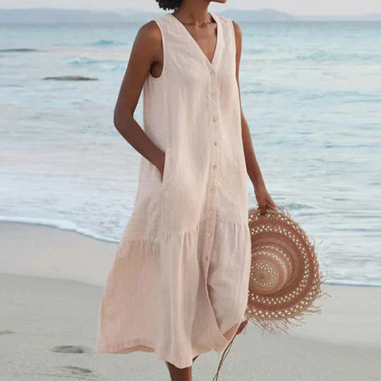 Vanesa | Elegant Women'S Linen Dress