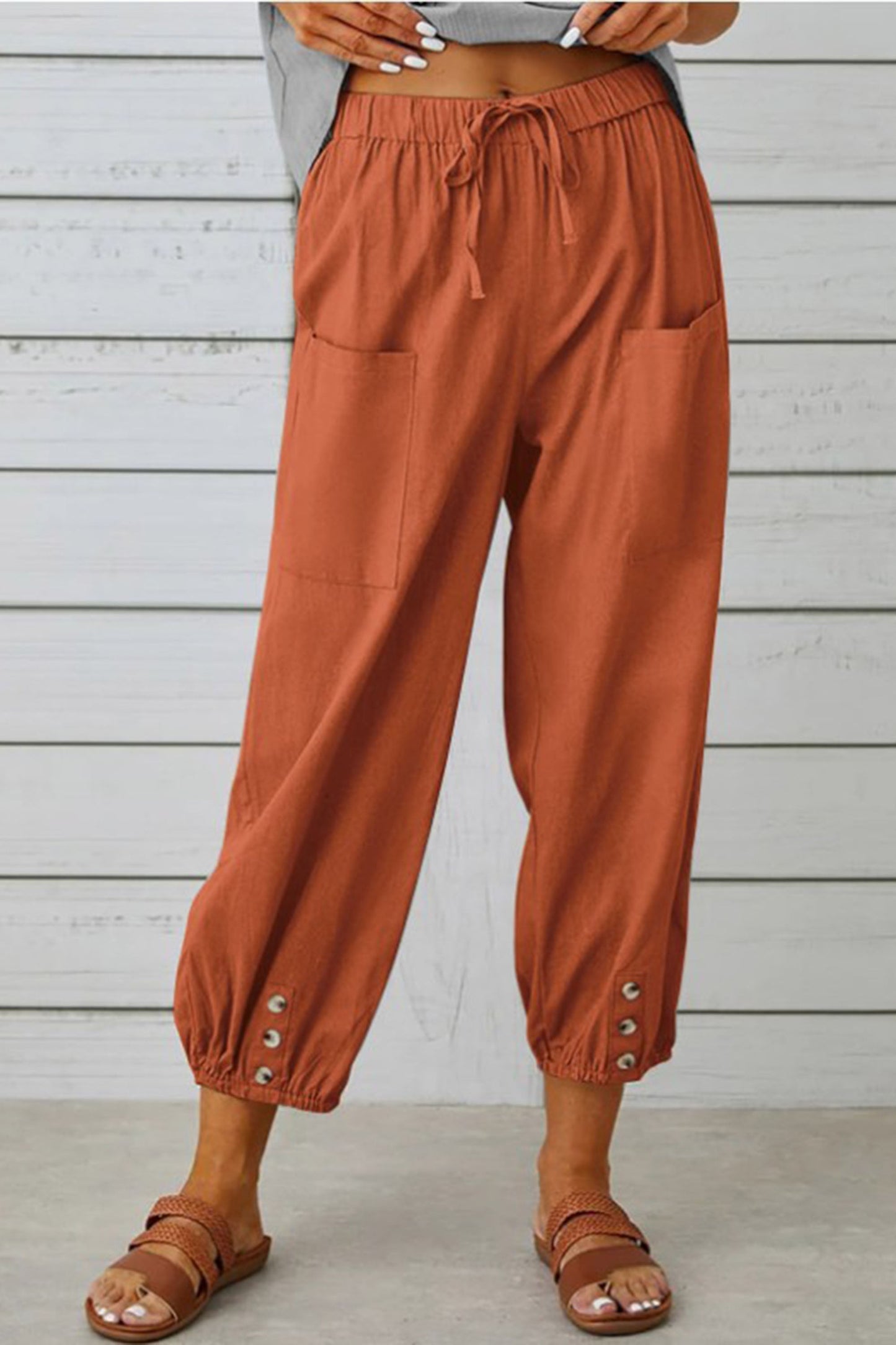 Waverly | Fashionable Harem Pants With Button Detail For A Trendy Look