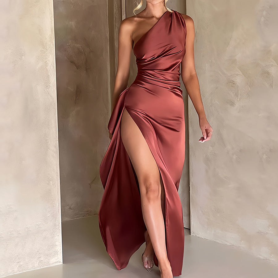 Vivienne | Elegant Satin-Maxi Dress