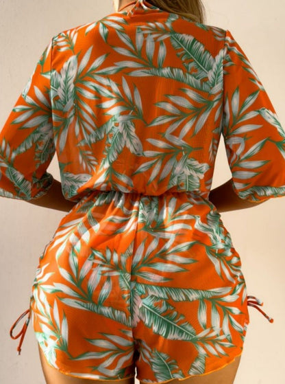 Uxía | Tropical Printed Three-Piece Sexy Bikini