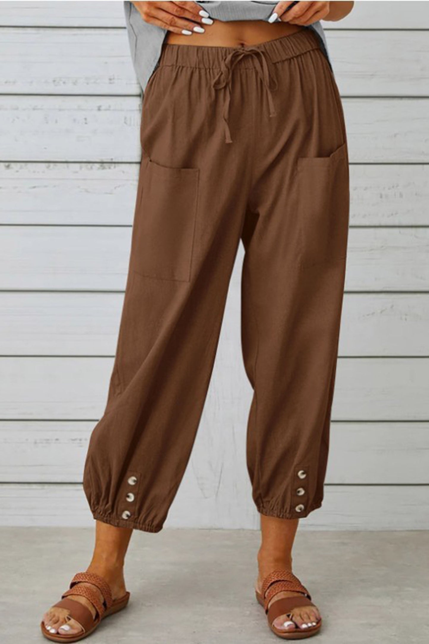 Waverly | Fashionable Harem Pants With Button Detail For A Trendy Look
