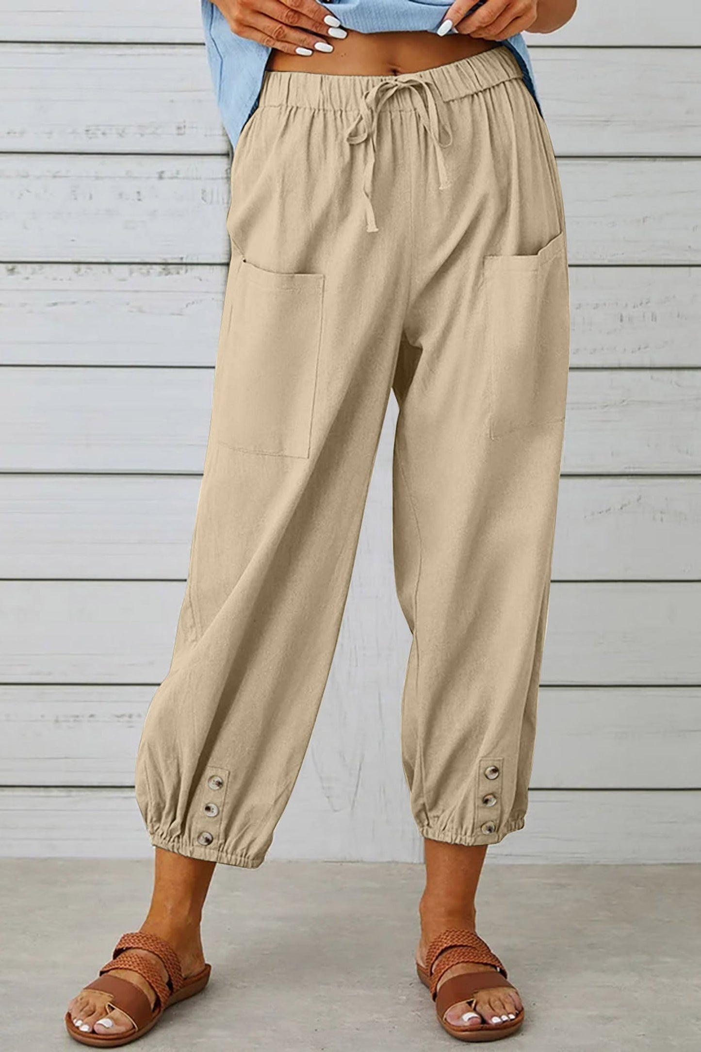 Waverly | Fashionable Harem Pants With Button Detail For A Trendy Look