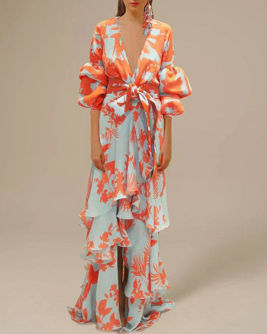 Tina | Printed Chiffon Party Dress
