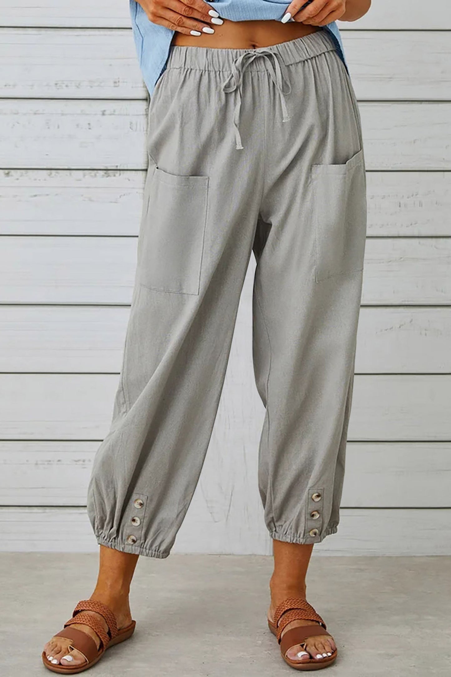 Waverly | Fashionable Harem Pants With Button Detail For A Trendy Look