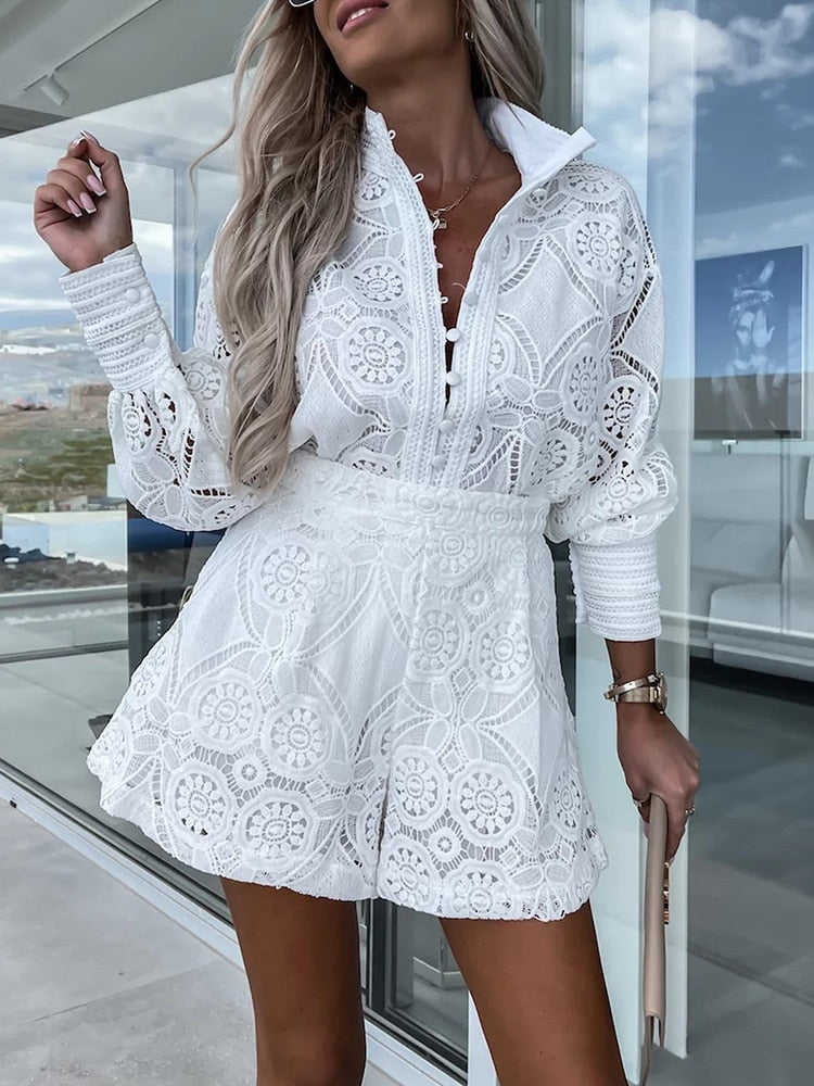 Wynne | Lace Romper Dress