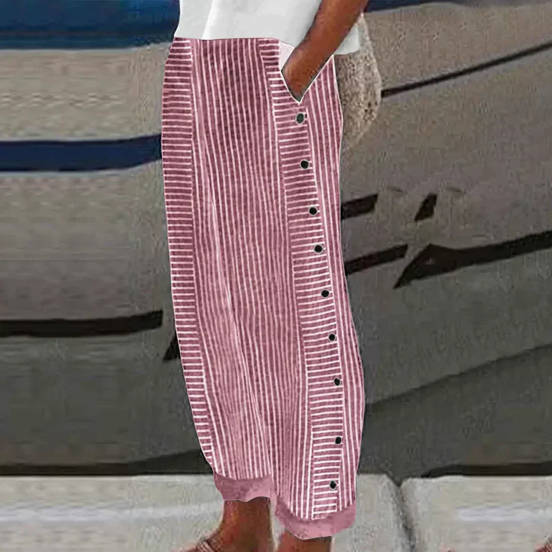 Tormenta | Comfortable summer trousers with striped print