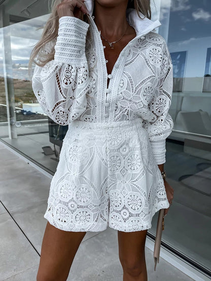 Wynne | Lace Romper Dress