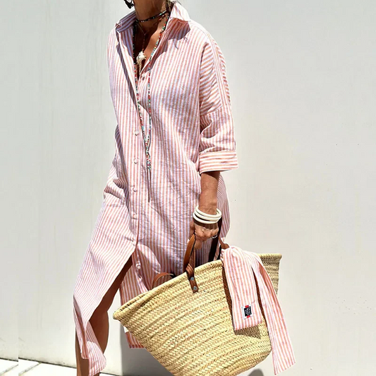 Willow | Striped shirt dress with an elegant design for everyday wear or events