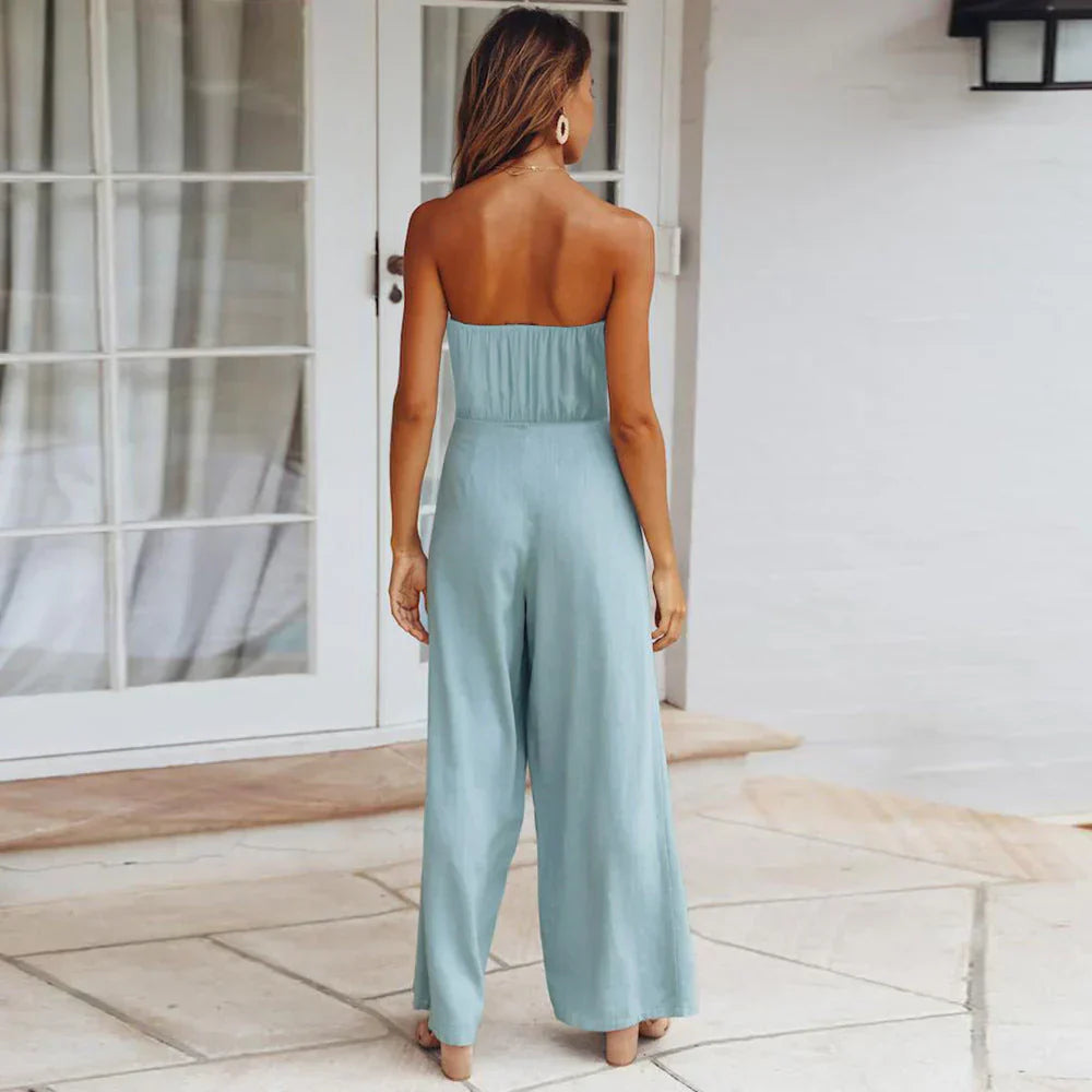 Verónica | Elegant Strapless Jumpsuit