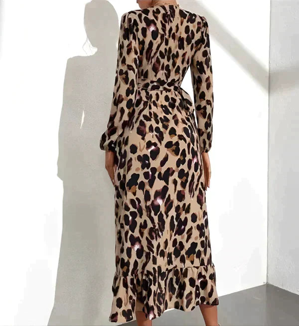 Vera | Leopard Print V-Neck Dress