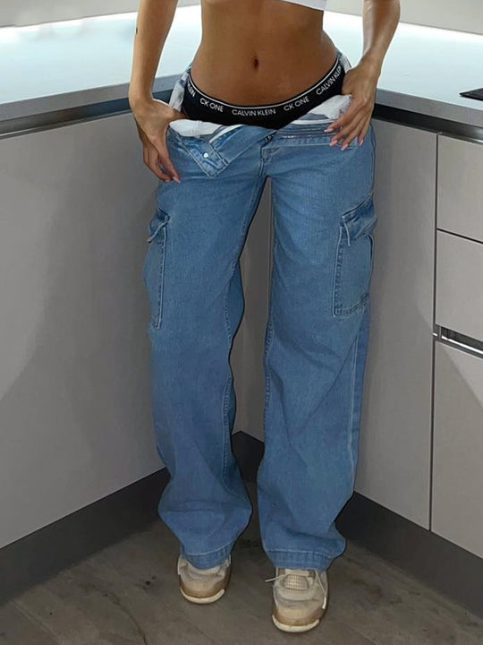 Xana | High-Waist Cargo Jeans Y2K Style For Modern Looks