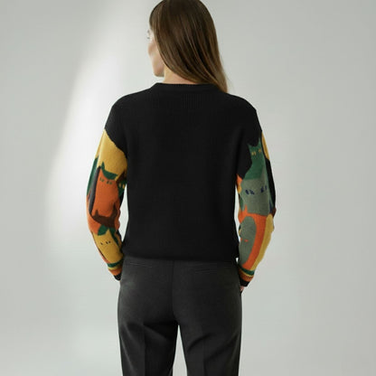 Willa | Unisex jumper with cat print, stylish and comfortable