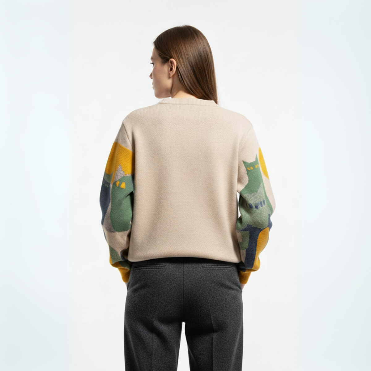 Willa | Unisex jumper with cat print, stylish and comfortable