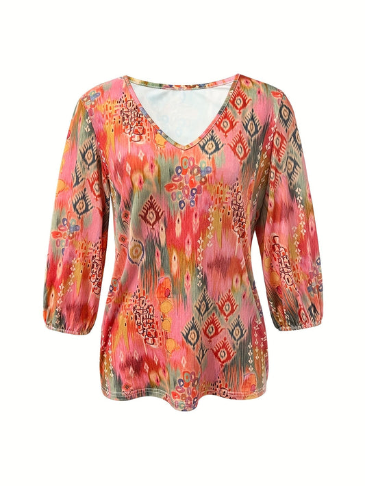 Aafke | Vneck and breathable material with floral print