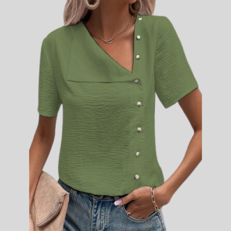 Ursula | Stylish Designer Blouse With Button Placket And Button Closure