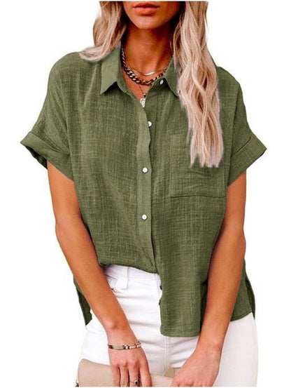 Tess | Wide-Cut Blouse Made Of Cotton And Linen