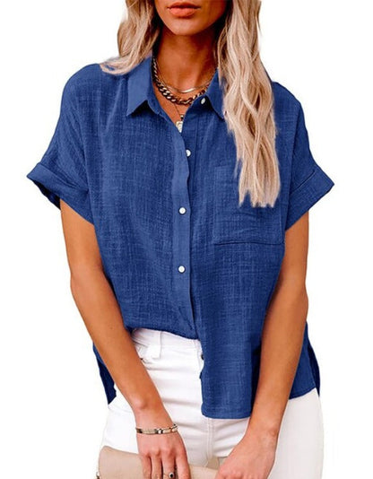 Tess | Wide-Cut Blouse Made Of Cotton And Linen