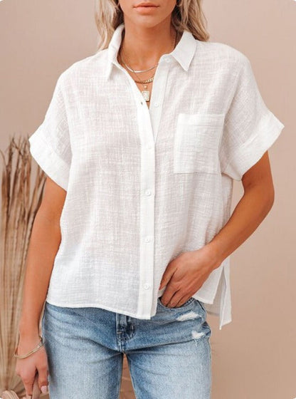 Tess | Wide-Cut Blouse Made Of Cotton And Linen
