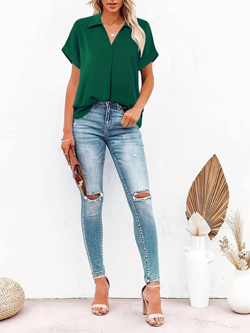 Verónica | Casual Summer Shirt With Turn-Down Collar For Women